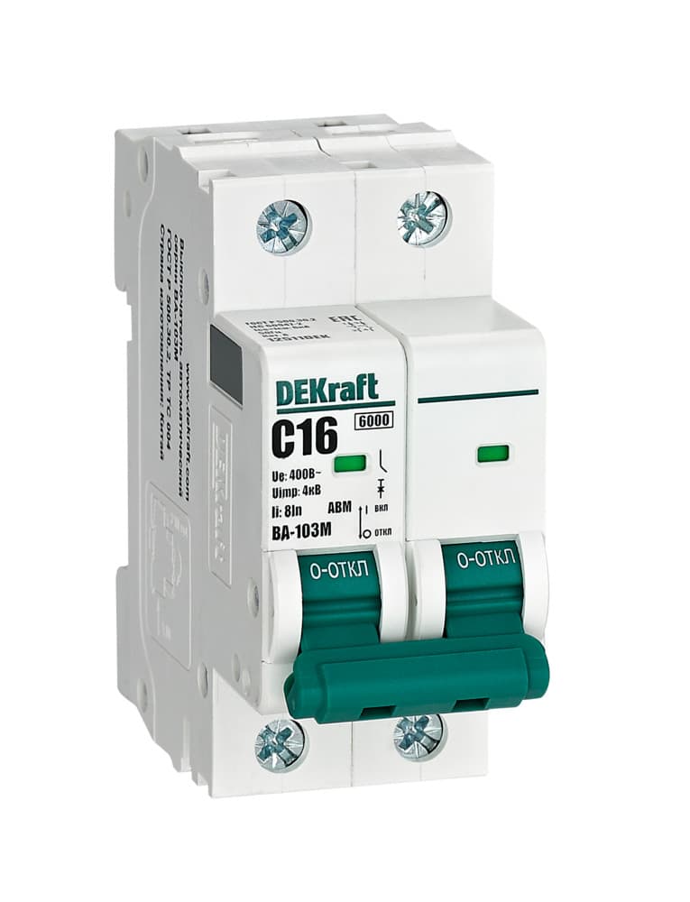 Автоматический выключатель ВА-103М 2P 16А C 6кА без теплозащиты