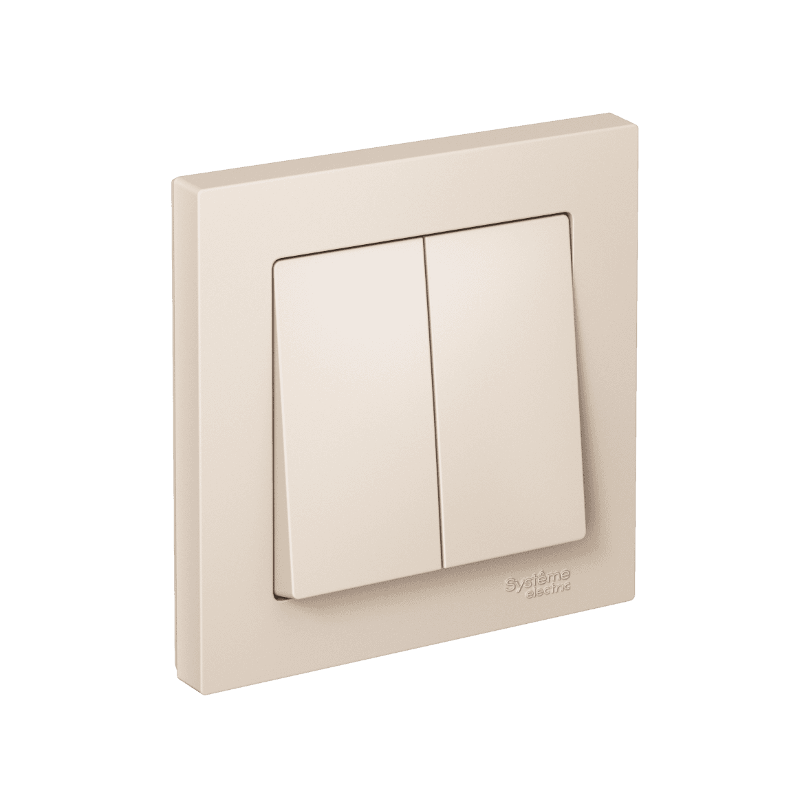 ATLASDESIGN 2-клавишный ВЫКЛЮЧАТЕЛЬ, сх.5, 10АХ, в сборе, быстрозажим. клем., БЕЖЕВЫЙ