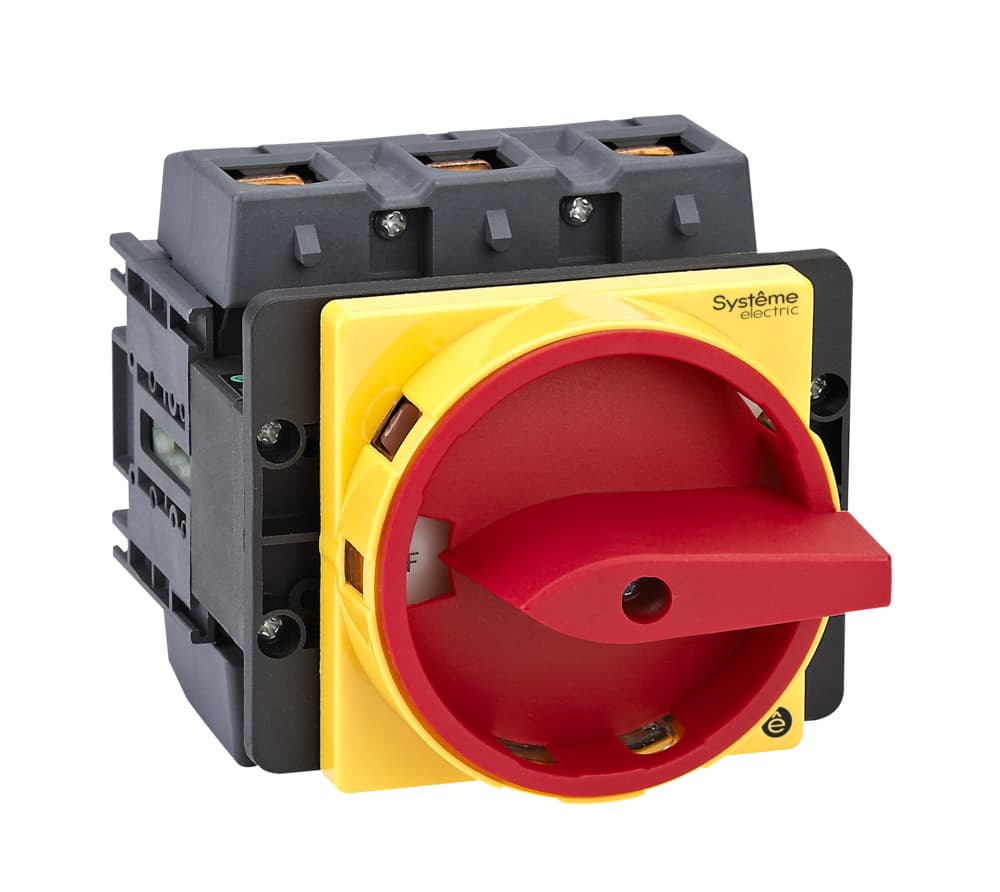 ВЫКЛЮЧАТЕЛЬ-РАЗЪЕДИНИТЕЛЬ 3P 175A IP40 С КРАСНОЙ РУКОЯТКОЙ НА ДВЕРЦУ 4 ВИНТАМИ С ЗАМКОМ