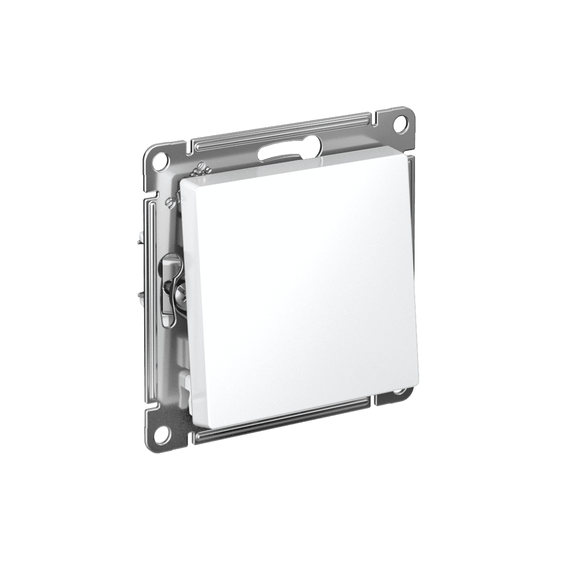 ATLASDESIGN 1-клавишный ВЫКЛЮЧАТЕЛЬ КНОПОЧНЫЙ, сх.1, 10А, мех., быстрозажим. клем., БЕЛЫЙ