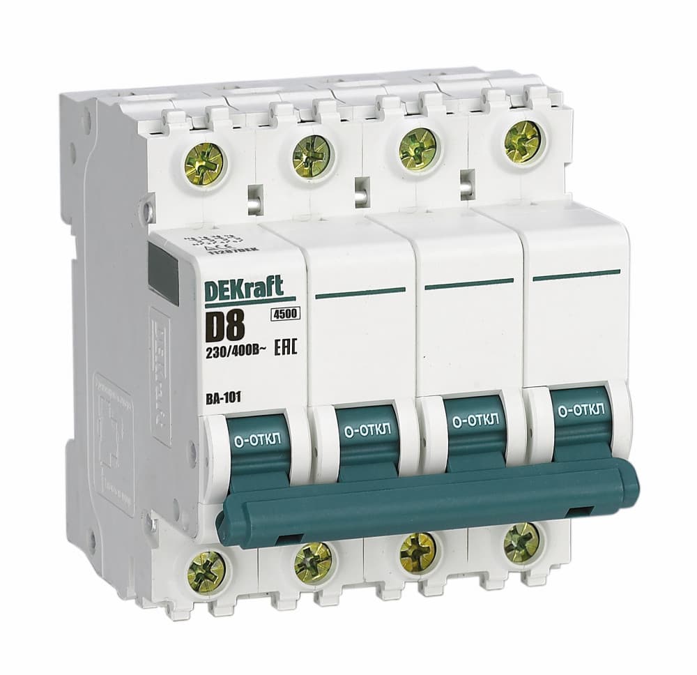 Автоматический выключатель ВА-101 4P 8А D 4.5кА