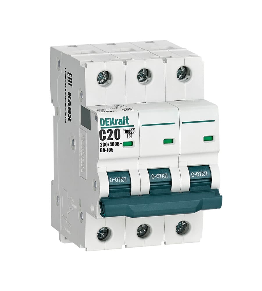 Автоматический выключатель ВА-105 3P 20А C 10кА