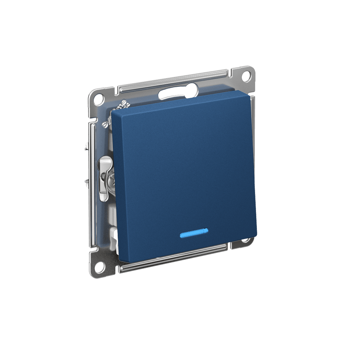 ATLASDESIGN 1-клавишный ВЫКЛЮЧАТЕЛЬ с подсветкой, сх.1а, 10АХ, мех., быстрозажим. клем., АКВАМАРИН