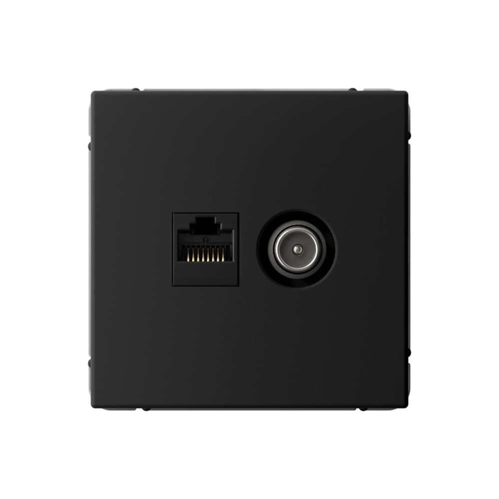 ARTGALLERY РОЗЕТКА двойная ТВ + компьютерная RJ45, кат. 5Е, КАРБОН