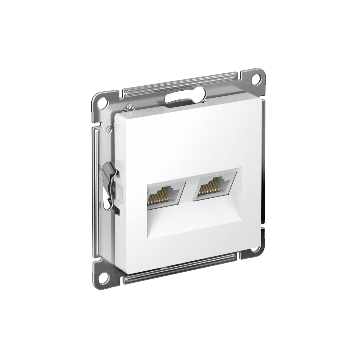 ATLASDESIGN РОЗЕТКА двойная компьютерная RJ45+RJ45 кат. 5e, механизм, БЕЛЫЙ