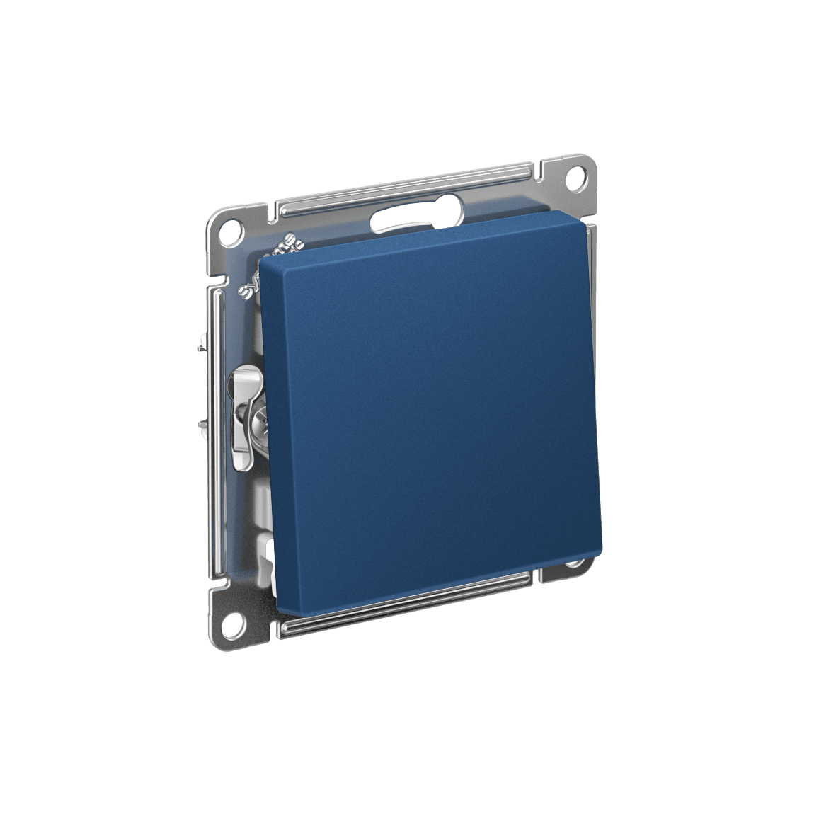 ATLASDESIGN 1-клавишный ВЫКЛЮЧАТЕЛЬ КНОПОЧНЫЙ, сх.1, 10А, мех., быстрозажим. клем., АКВАМАРИН