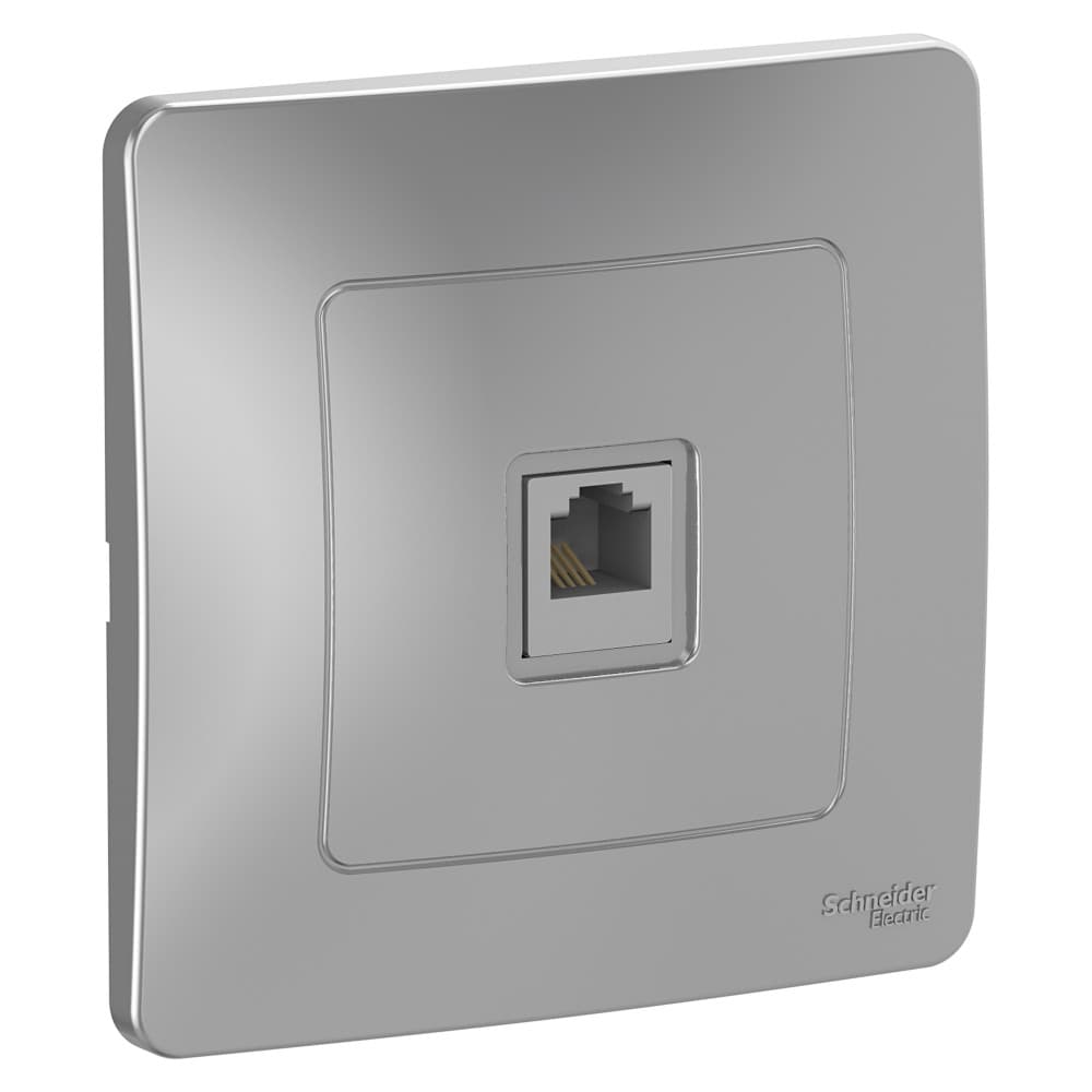 Розетка Schneider Electric BLANCA телефонная RJ11 С/У АЛЮМИНИЙ