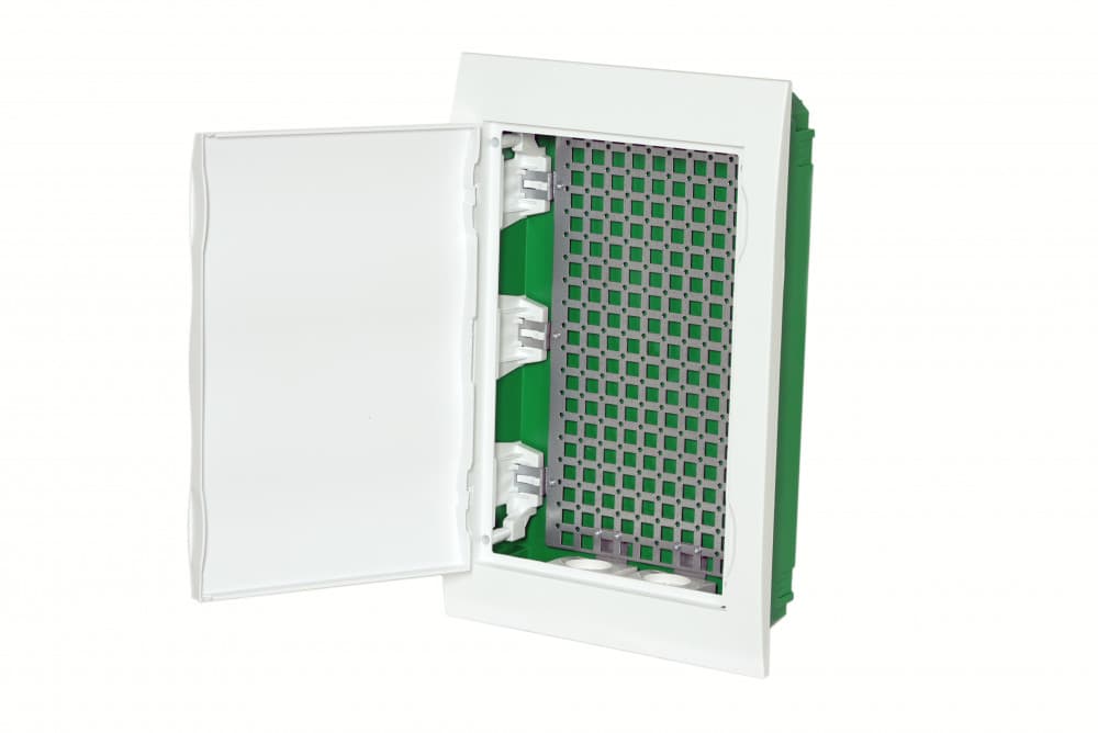 City9 Box IT корпус встраиваемый с белой дв. 3ряд/36мод 2 розетки
