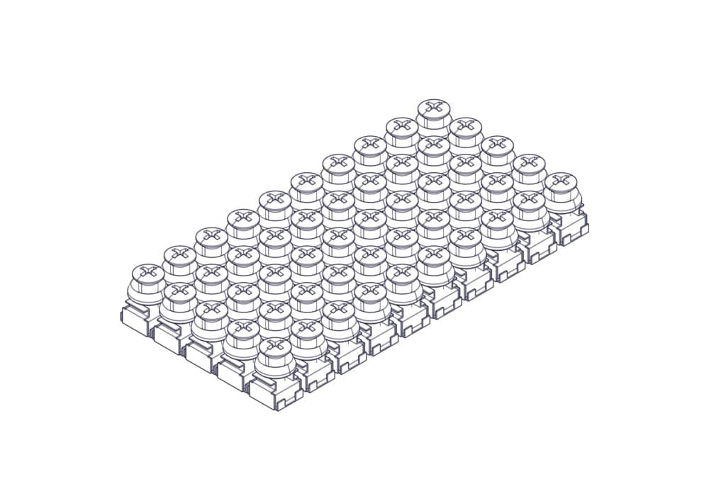 Монтажный комплект Uniprom, M6 (винт, шайба, гайка с защелкой), упаковка 50 шт.