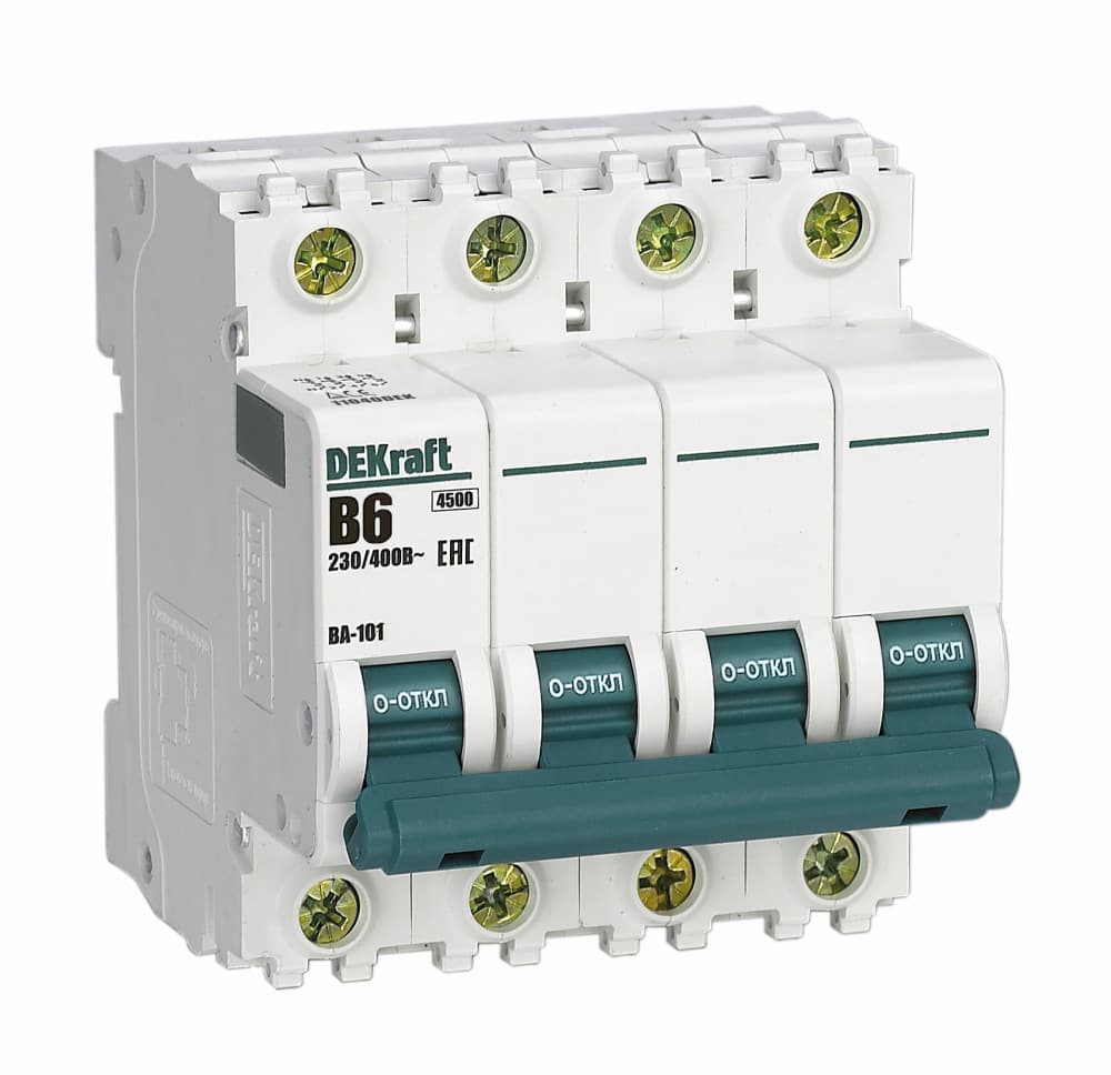 Автоматический выключатель ВА-101 4P 6А B 4.5кА