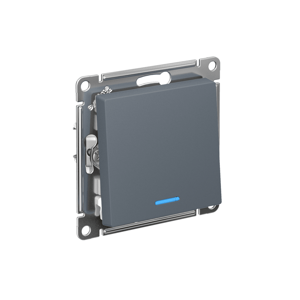 ATLASDESIGN 1-клавишный ВЫКЛЮЧАТЕЛЬ с подсветкой, сх.1а, 10АХ, мех., быстрозажим. клем., ГРИФЕЛЬ