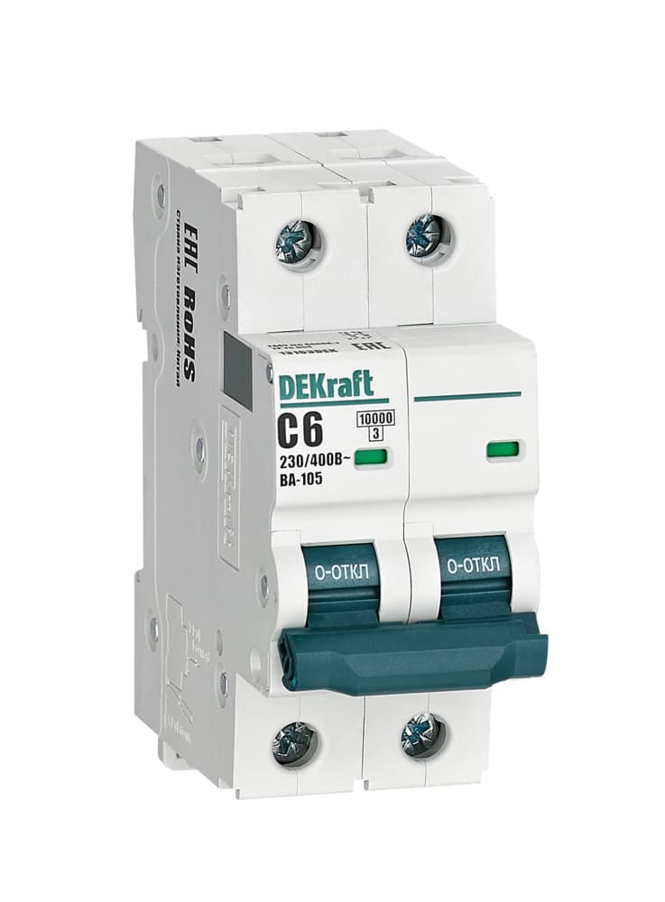 Автоматический выключатель ВА-105 2P 6А C 10кА