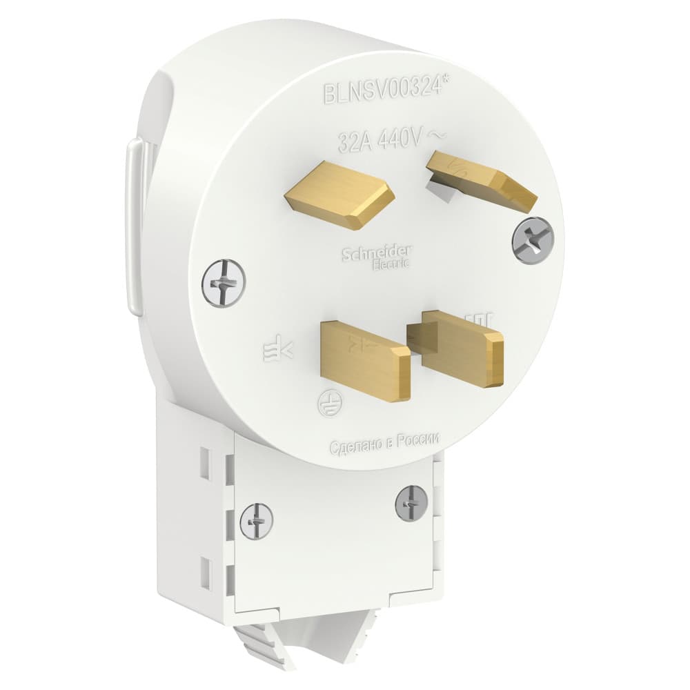 Вилка Schneider Electric BLANCA 2P+N+PE С/У 32А/440В БЕЛЫЙ