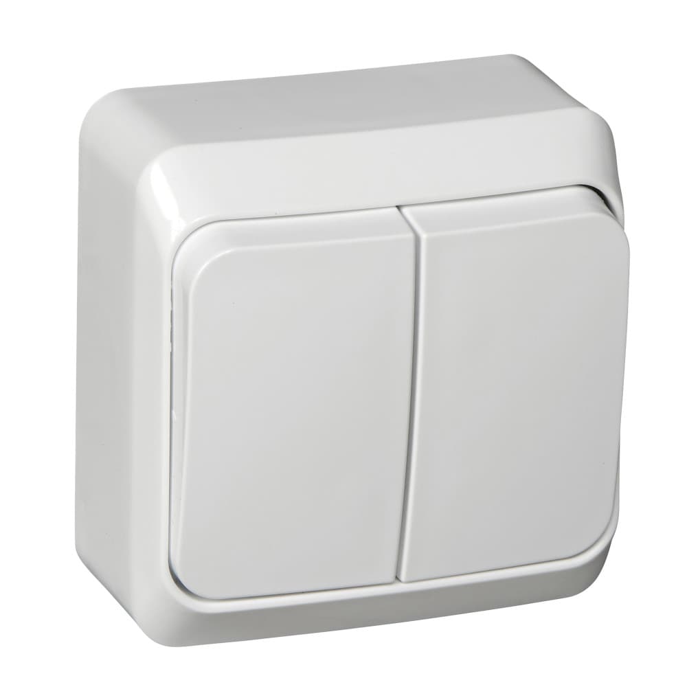 Выключатель Schneider Electric ЭТЮД 2х-клав. О/У с подсвет. 10АX/250B БЕЛЫЙ