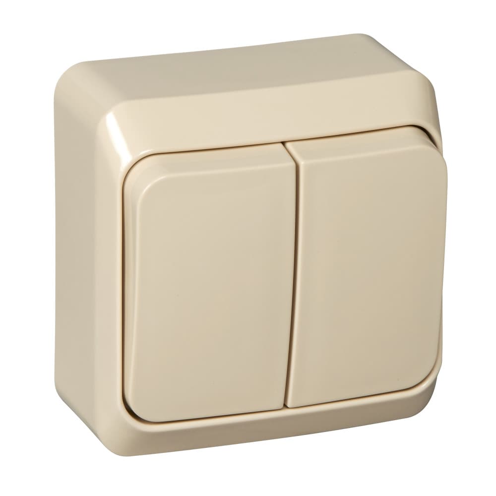 Выключатель Schneider Electric ЭТЮД 2х-клав. О/У 10АX/250B КРЕМОВЫЙ