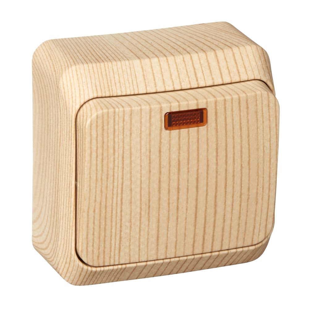 Выключатель Schneider Electric ЭТЮД 1-клав. О/У с подсвет. 10АX/250B СОСНА