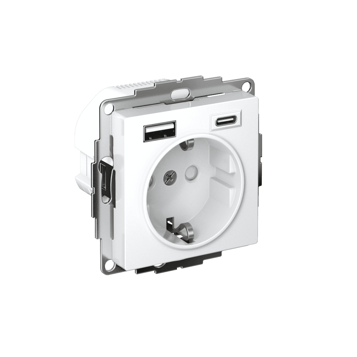 ATLASDESIGN РОЗЕТКА 16А с 2 USB A+C, 5В/2,4А/3,0А, 2х5В/1,5А, механизм, БЕЛЫЙ