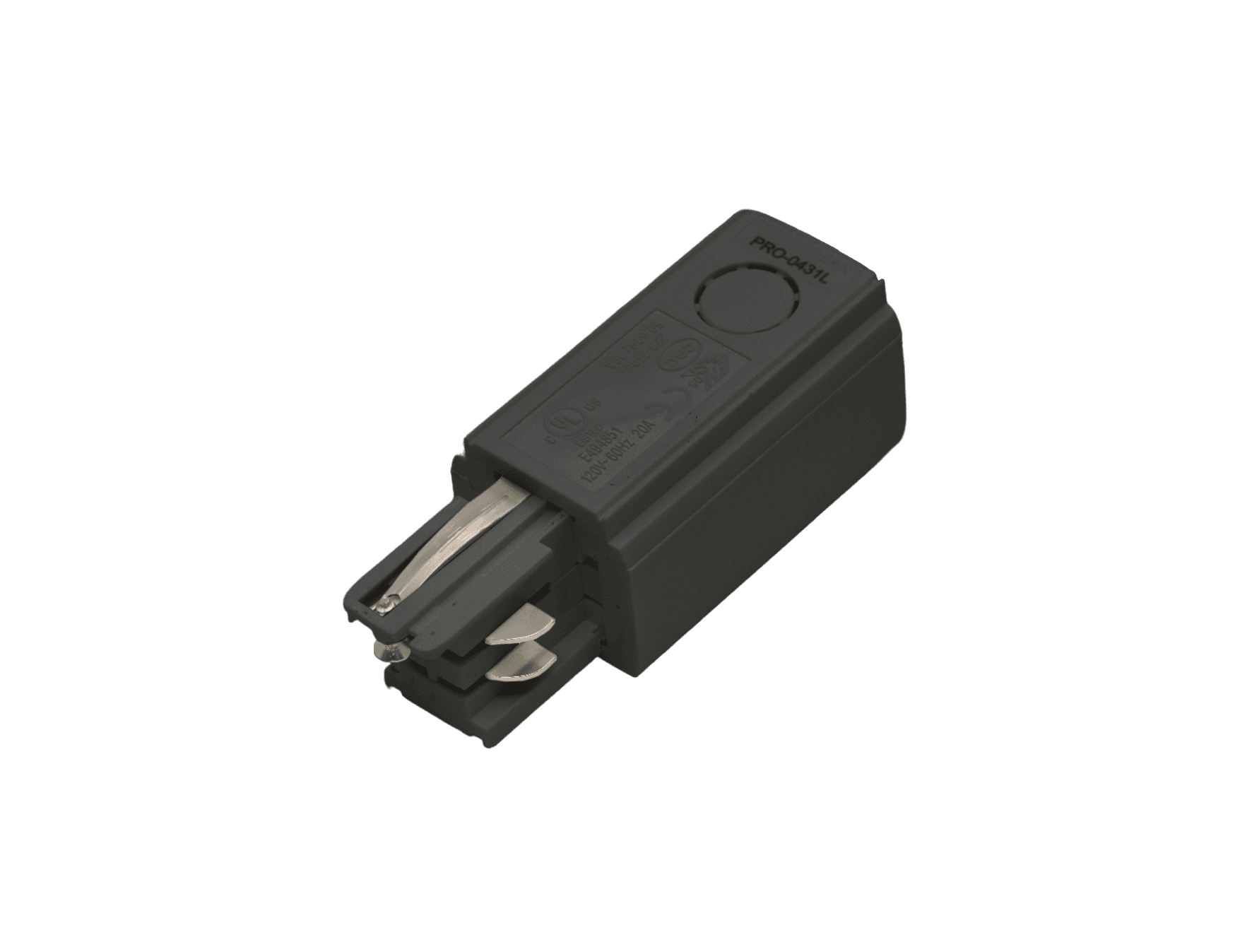 Соединитель шинопровода CTL-CON-1 жесткий односторонний с проводом левый черный