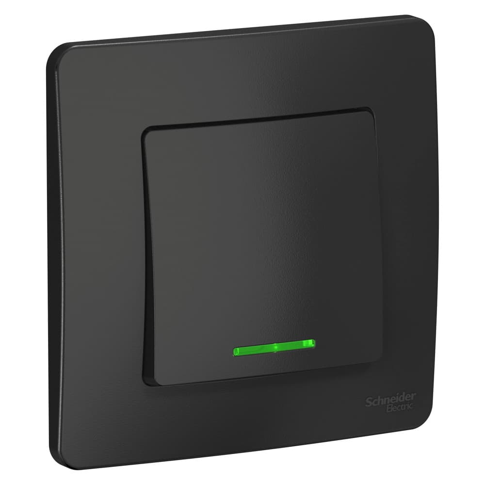 Выключатель Schneider Electric BLANCA 1-клав. с подсвет. С/У 10АХ/250B АНТРАЦИТ