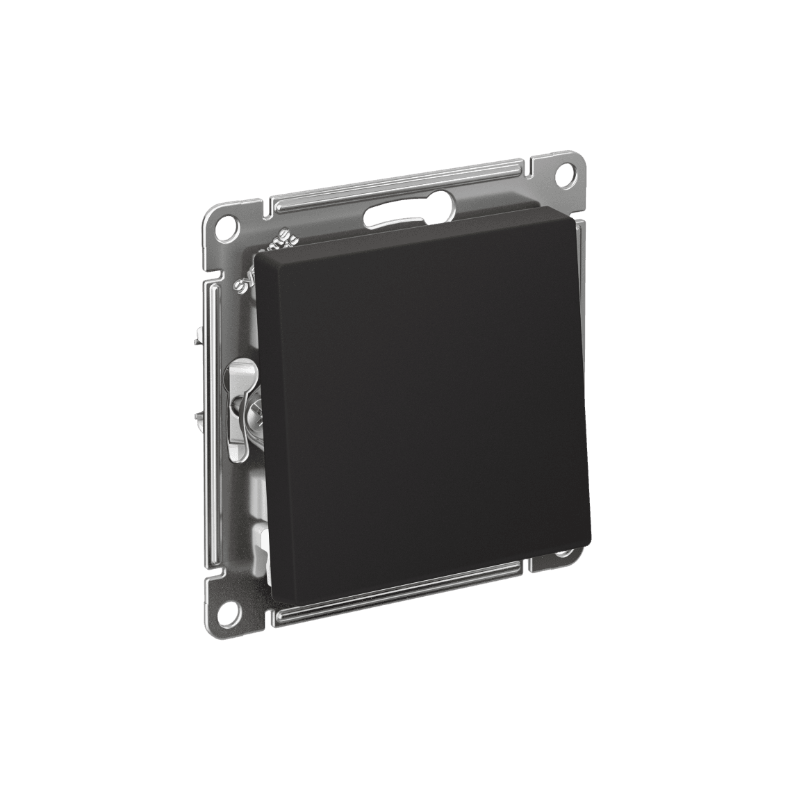 ATLASDESIGN 1-клавишный ВЫКЛЮЧАТЕЛЬ КНОПОЧНЫЙ, сх.1, 10А, мех., быстрозажим. клем., КАРБОН