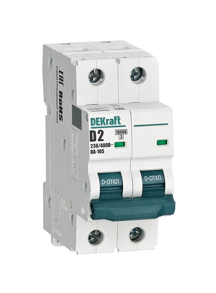 Автоматический выключатель ВА-105 2P 2А D 10кА