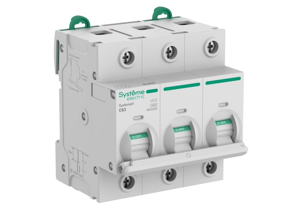 Systeme9 Автоматический выключатель (АВ) 27мм C 63A 3P 10 kA 400В