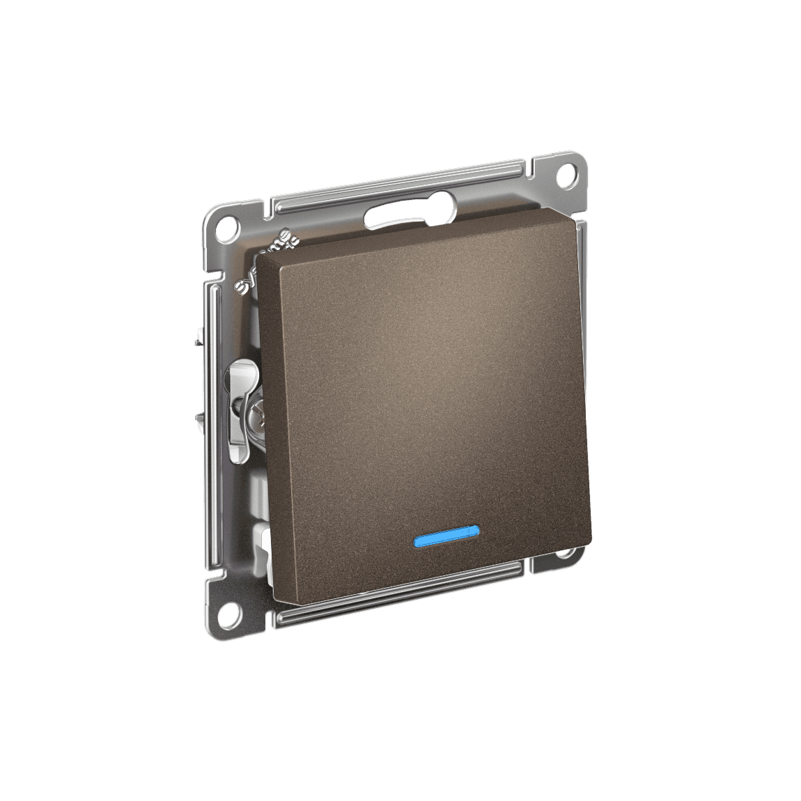 ATLASDESIGN 1-клавишный ВЫКЛЮЧАТЕЛЬ с подсветкой, сх.1а, 10АХ, мех., быстрозажим. клем., МОККО