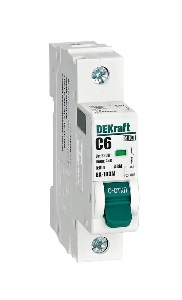 Автоматический выключатель ВА-103М 1P 6А C 6кА без теплозащиты