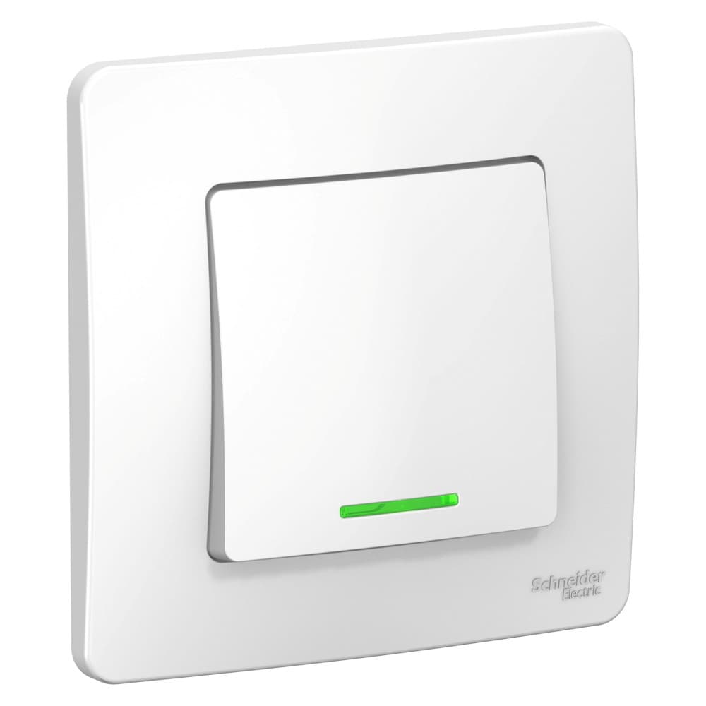 Выключатель Schneider Electric BLANCA 1-клав. с подсвет. С/У 10АХ/250B БЕЛЫЙ