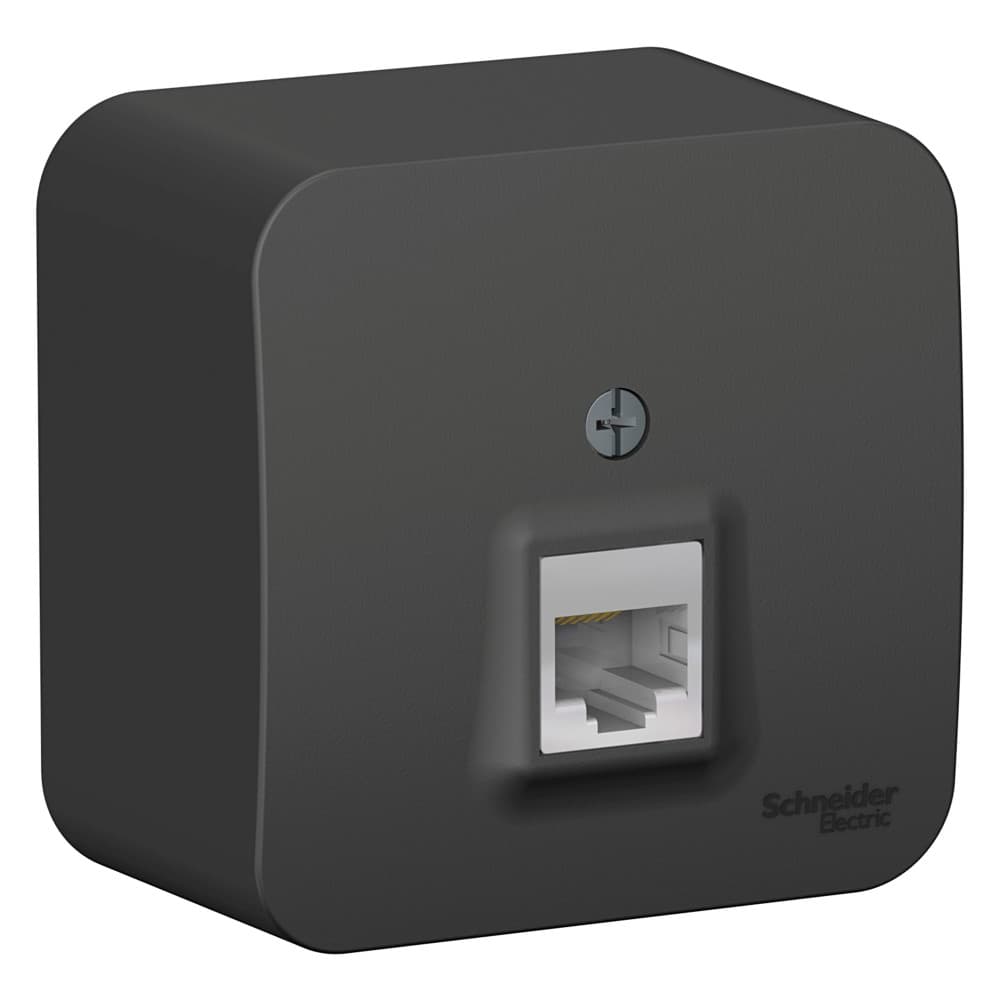 Розетка Schneider Electric BLANCA компьютерная RJ45 кат.5e О/У АНТРАЦИТ