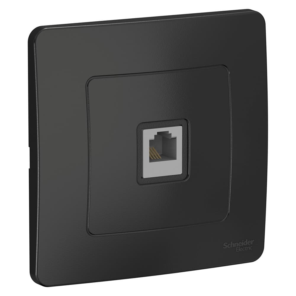 Розетка Schneider Electric BLANCA телефонная RJ11 С/У АНТРАЦИТ