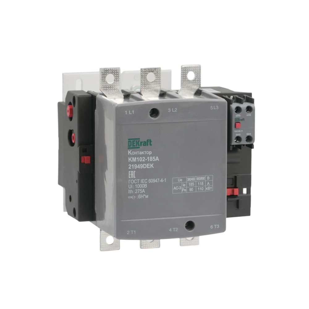 Контактор 185А 220В АС3 АС4 1НО+1НЗ КМ-102