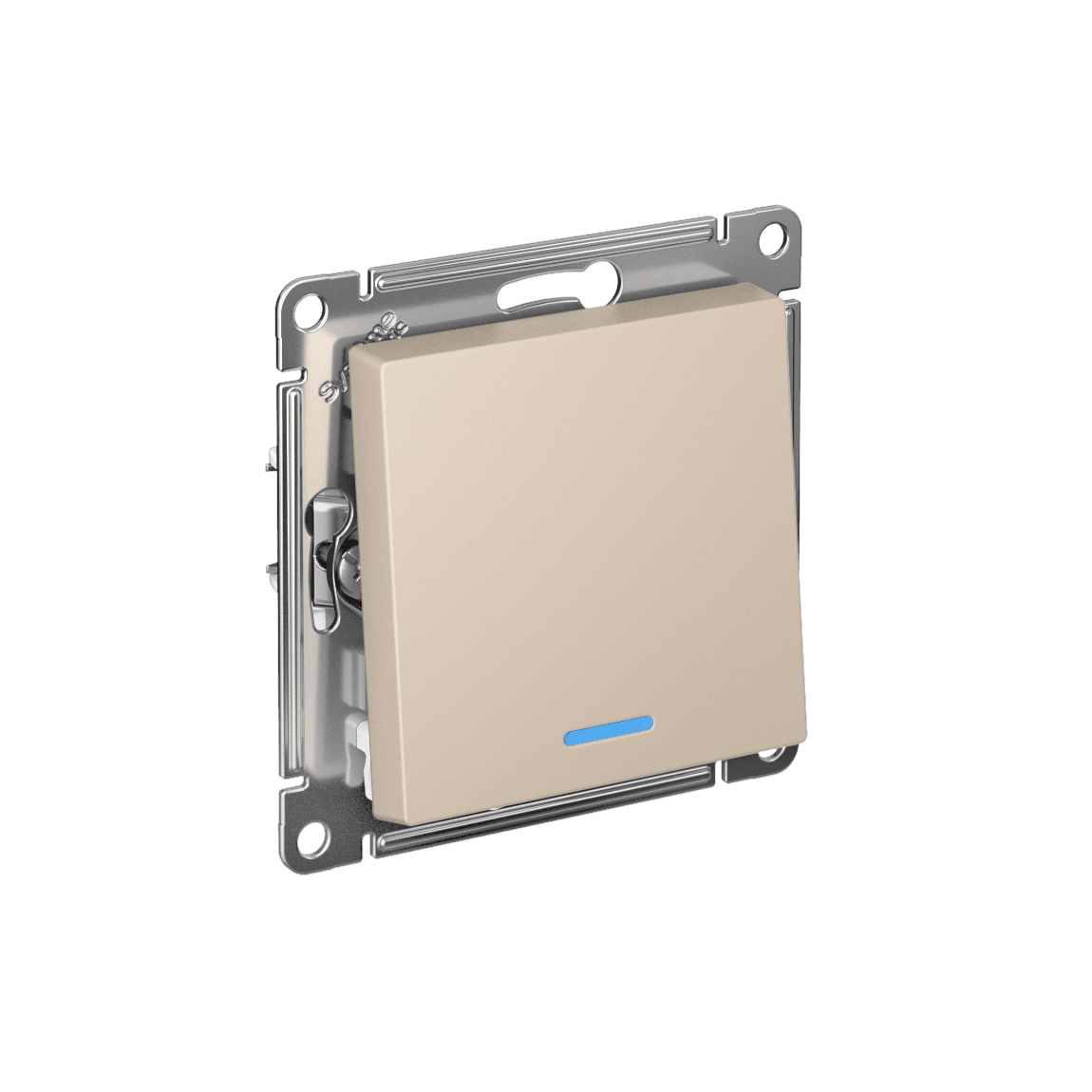 ATLASDESIGN 1-клавишный ВЫКЛЮЧАТЕЛЬ с подсветкой, сх.1а, 10АХ, мех., быстрозажим. клем., ПЕСОЧНЫЙ