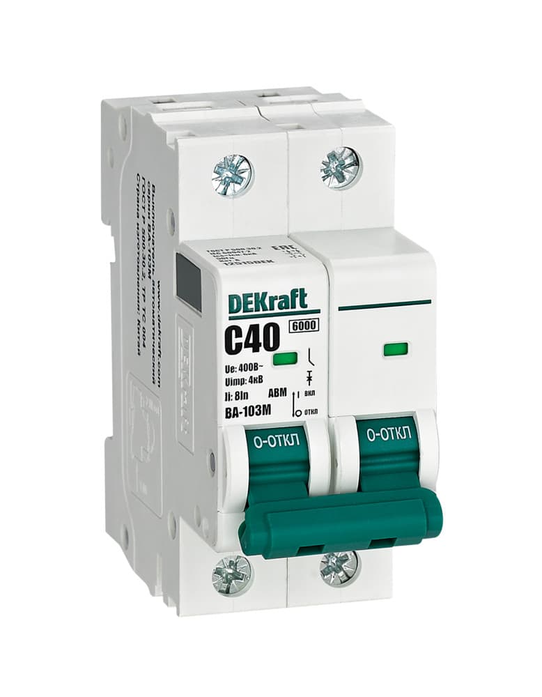 Автоматический выключатель ВА-103М 2P 40А C 6кА без теплозащиты