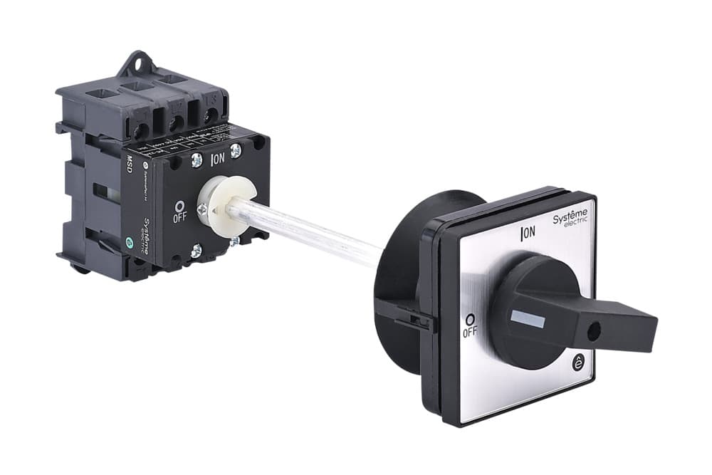 ВЫКЛЮЧАТЕЛЬ-РАЗЪЕДИНИТЕЛЬ 3P 40A IP40 С ЧЁРНОЙ ВЫНОСНОЙ РУКОЯТКОЙ НА ДИН-РЕЙКЕ/ПЛАТЕ