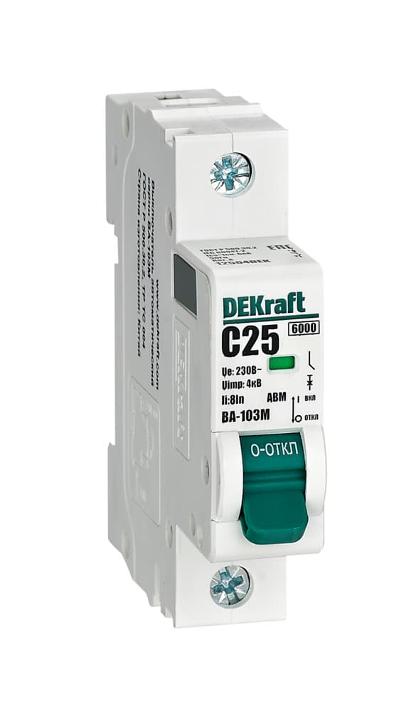 Автоматический выключатель ВА-103М 1P 25А C 6кА без теплозащиты