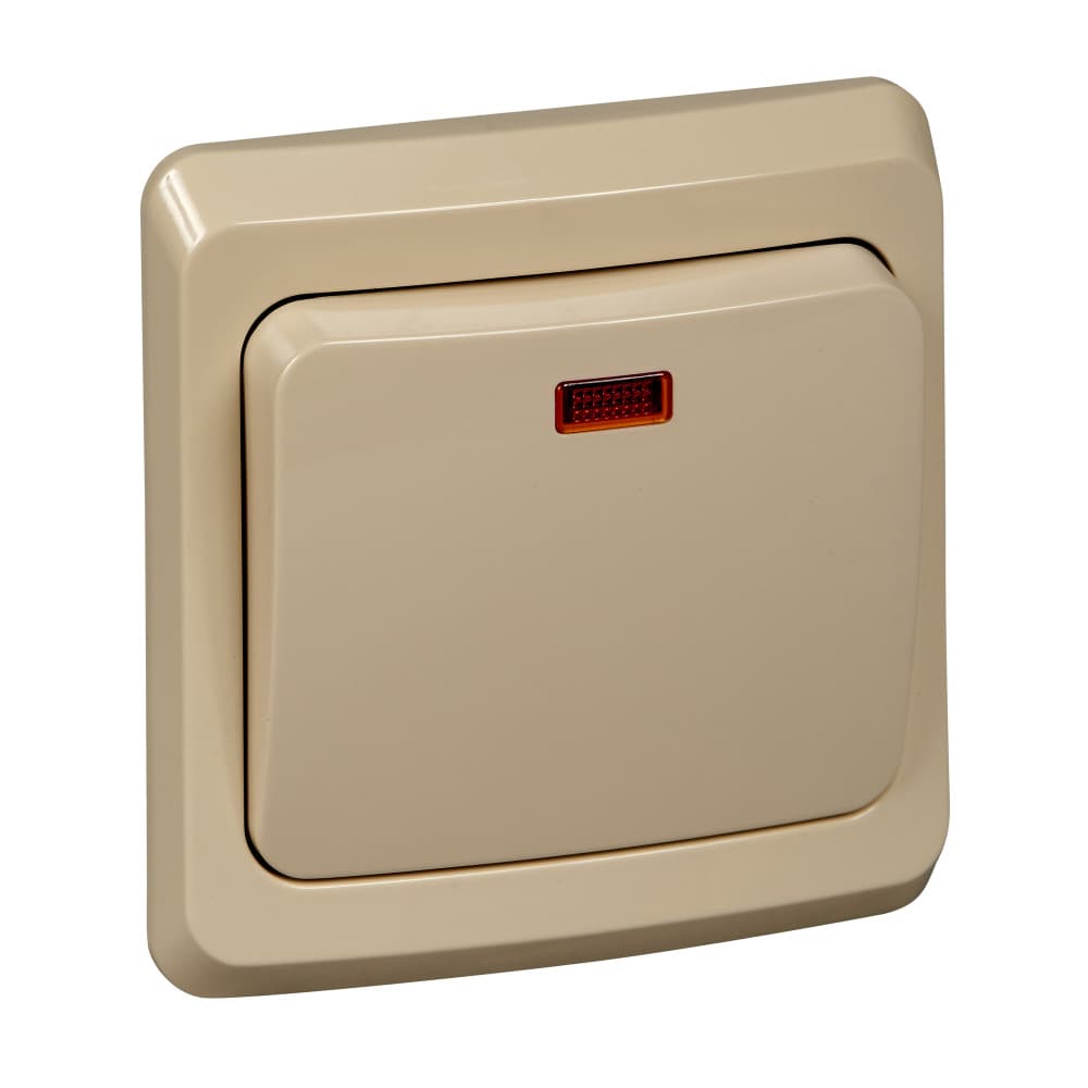 Выключатель Schneider Electric ЭТЮД 1-клав. С/У с подсвет. 10АX/250B КРЕМОВЫЙ