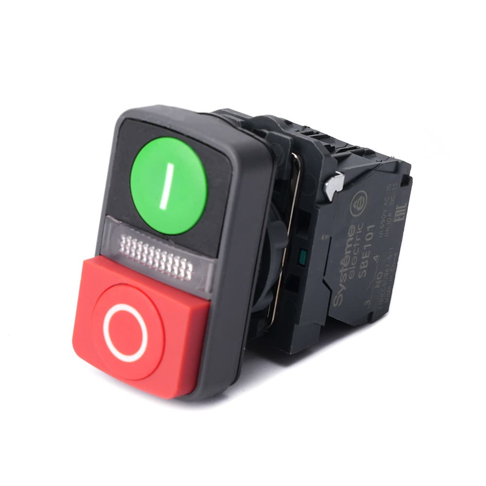 Кн двойн SB5 в сборе модуль 22мм з"I"+сиг ламп+кр выст "О" пластик 24ВDС 1НО+1НЗ