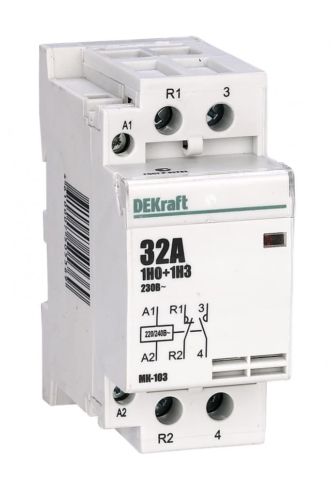 Модульный контактор 1НО+1НЗ 32А 230В МК-103