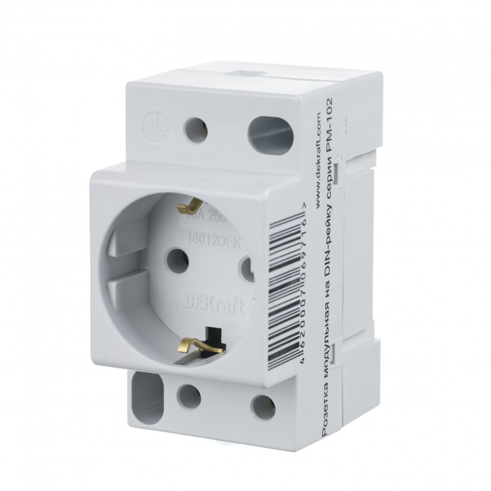 Розетка модульная на DIN-рейку 2P+PEN 16A 220В РМ-102