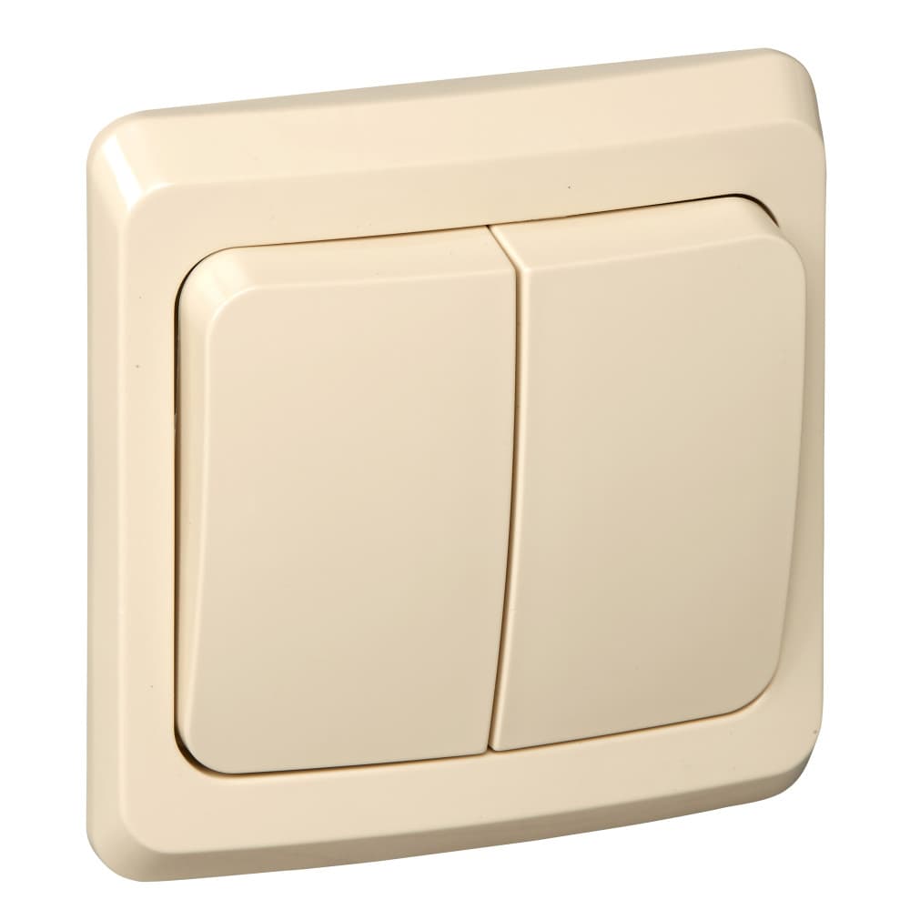 Выключатель Schneider Electric ЭТЮД 2х-клав. С/У 10АX/250B КРЕМОВЫЙ