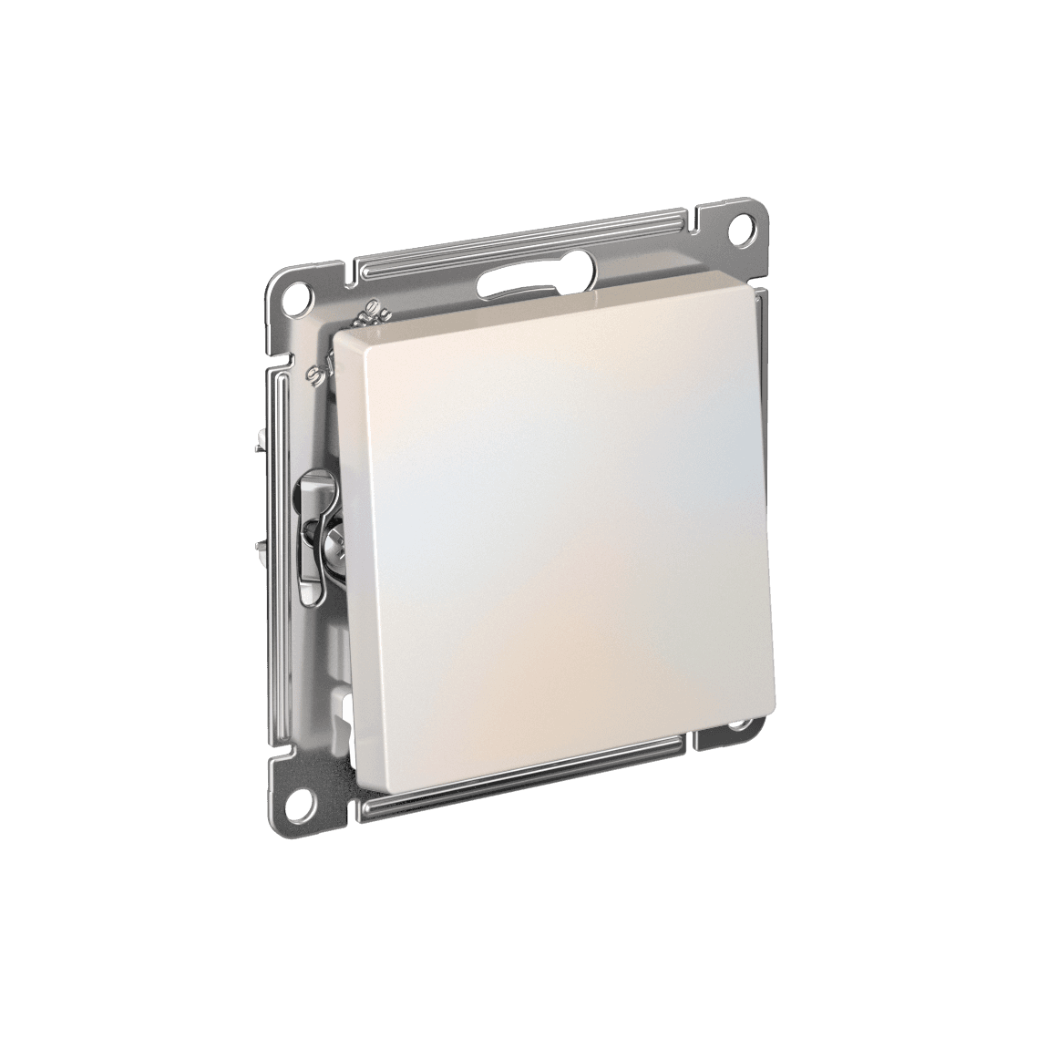 ATLASDESIGN 1-клавишный ВЫКЛЮЧАТЕЛЬ КНОПОЧНЫЙ, сх.1, 10А, мех., быстрозажим. клем., ЖЕМЧУГ