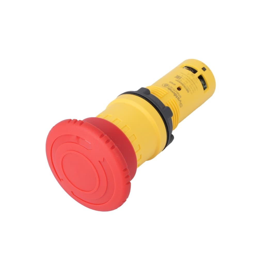 Кнопка аварийного останова SB7 моноблочная 22мм красная, Ø40, повернуть для возвр, пластик, 1НЗ, IP6
