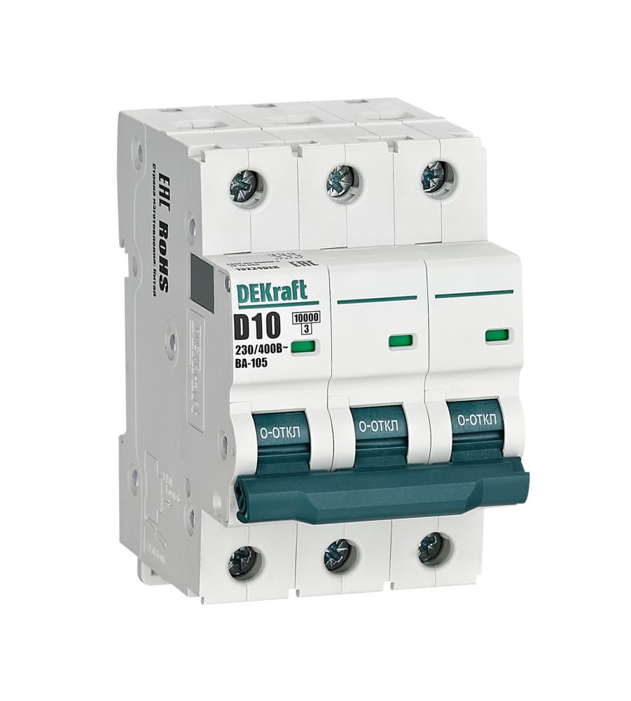 Автоматический выключатель ВА-105 3P 10А D 10кА