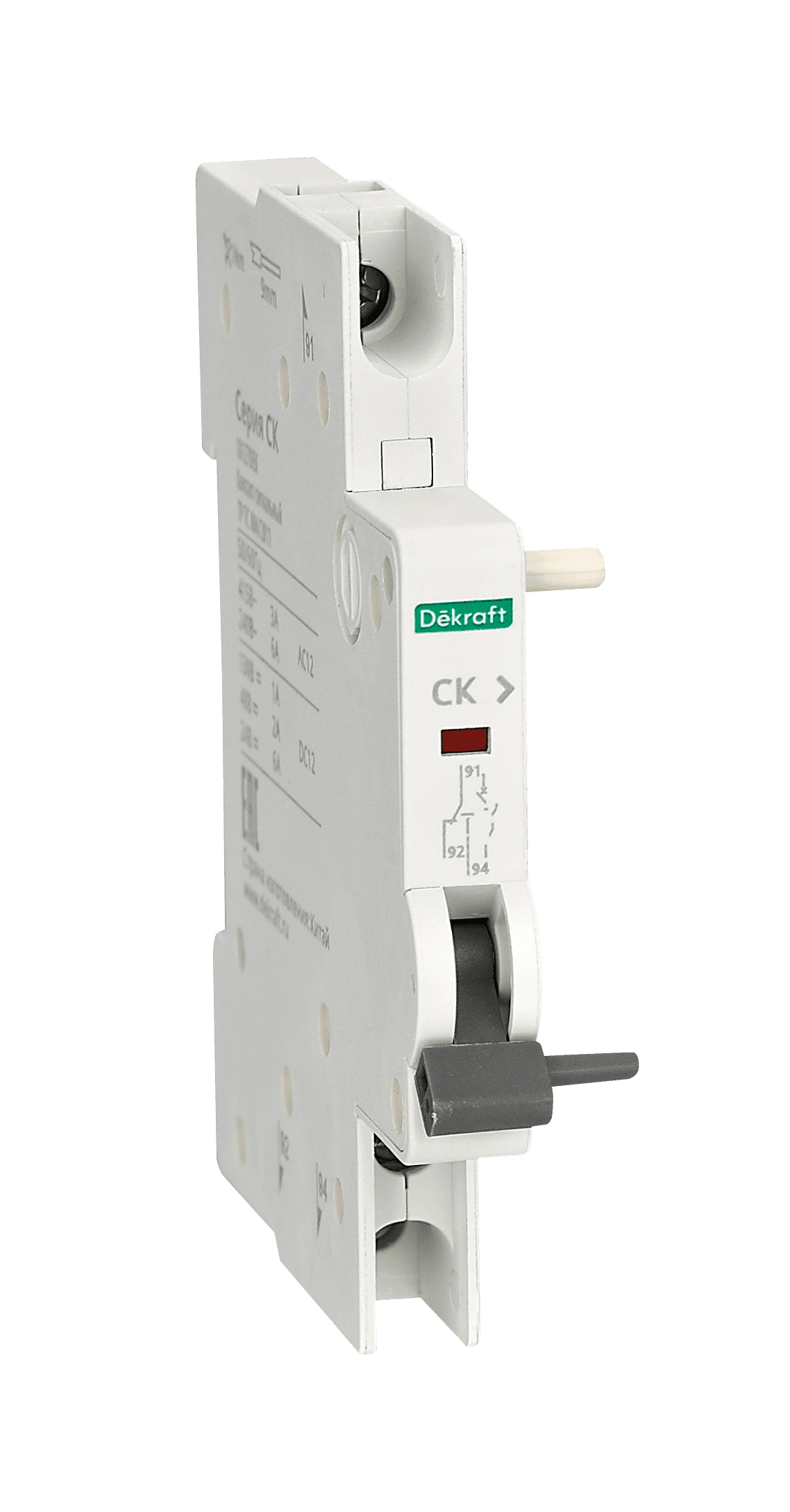 Контакт сигнальный СК-201 AC-12：Ue/Ie:AC415В/3A, AC240В/6A DC-12：Ue/Ie:DC130В/1A, DC48В/2A, DC24В/