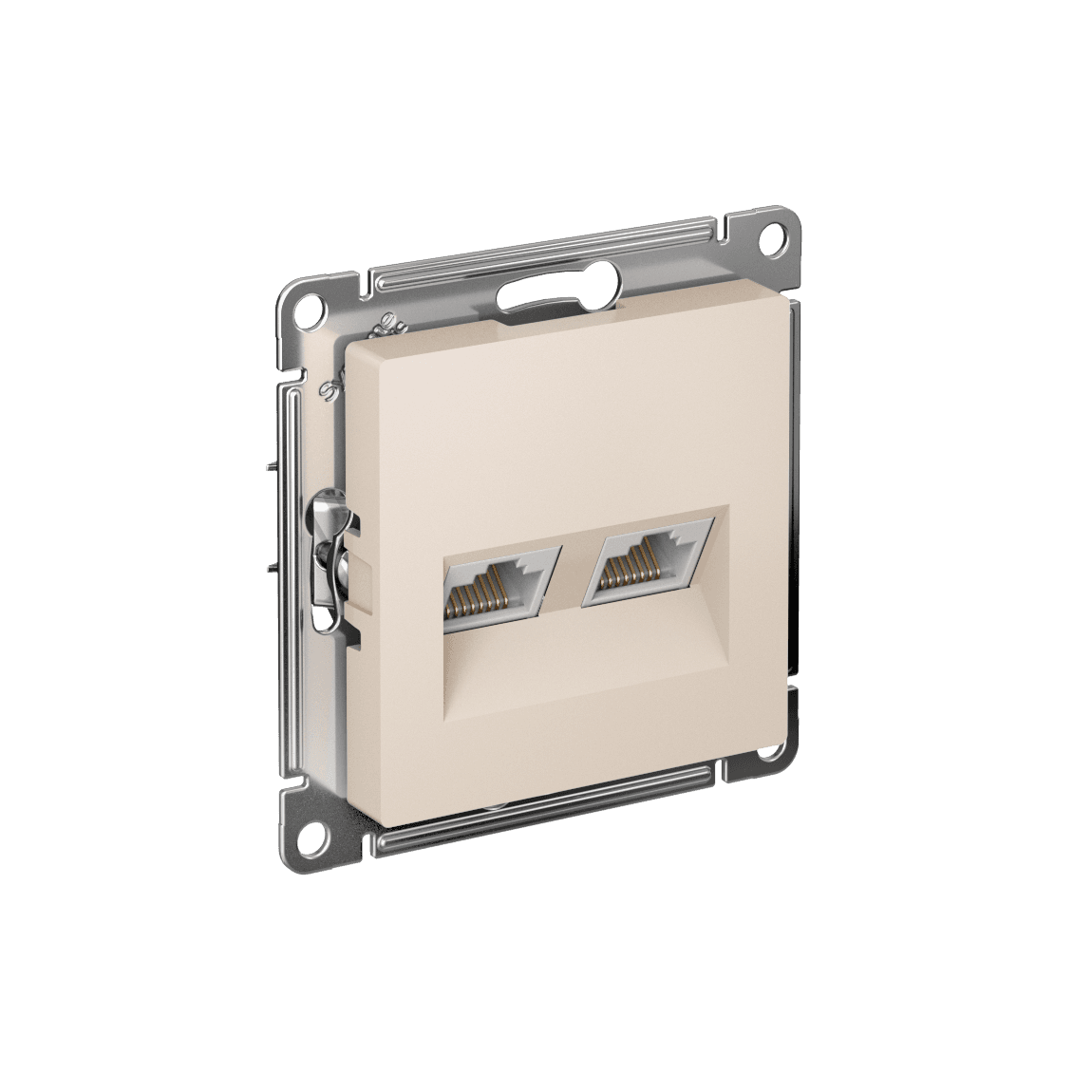 ATLASDESIGN РОЗЕТКА двойная компьютерная RJ45+RJ45 кат. 5e, механизм, БЕЖЕВЫЙ