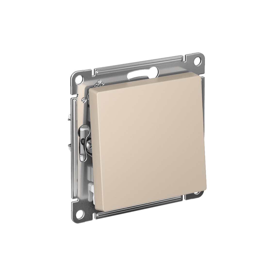 ATLASDESIGN 1-клавишный ВЫКЛЮЧАТЕЛЬ КНОПОЧНЫЙ, сх.1, 10А, мех., быстрозажим. клем., ПЕСОЧНЫЙ