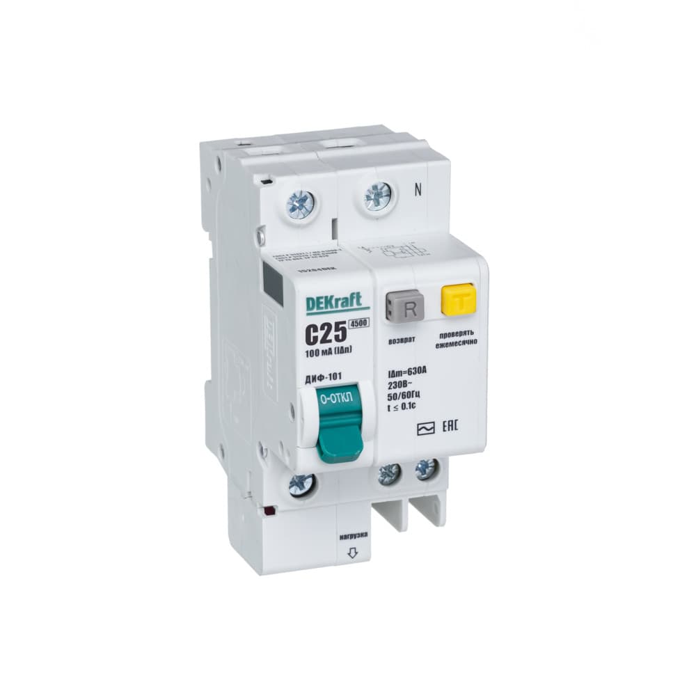 АВДТ 1P+N 25А 100мА тип AC х-ка C ДИФ-101 4,5кА