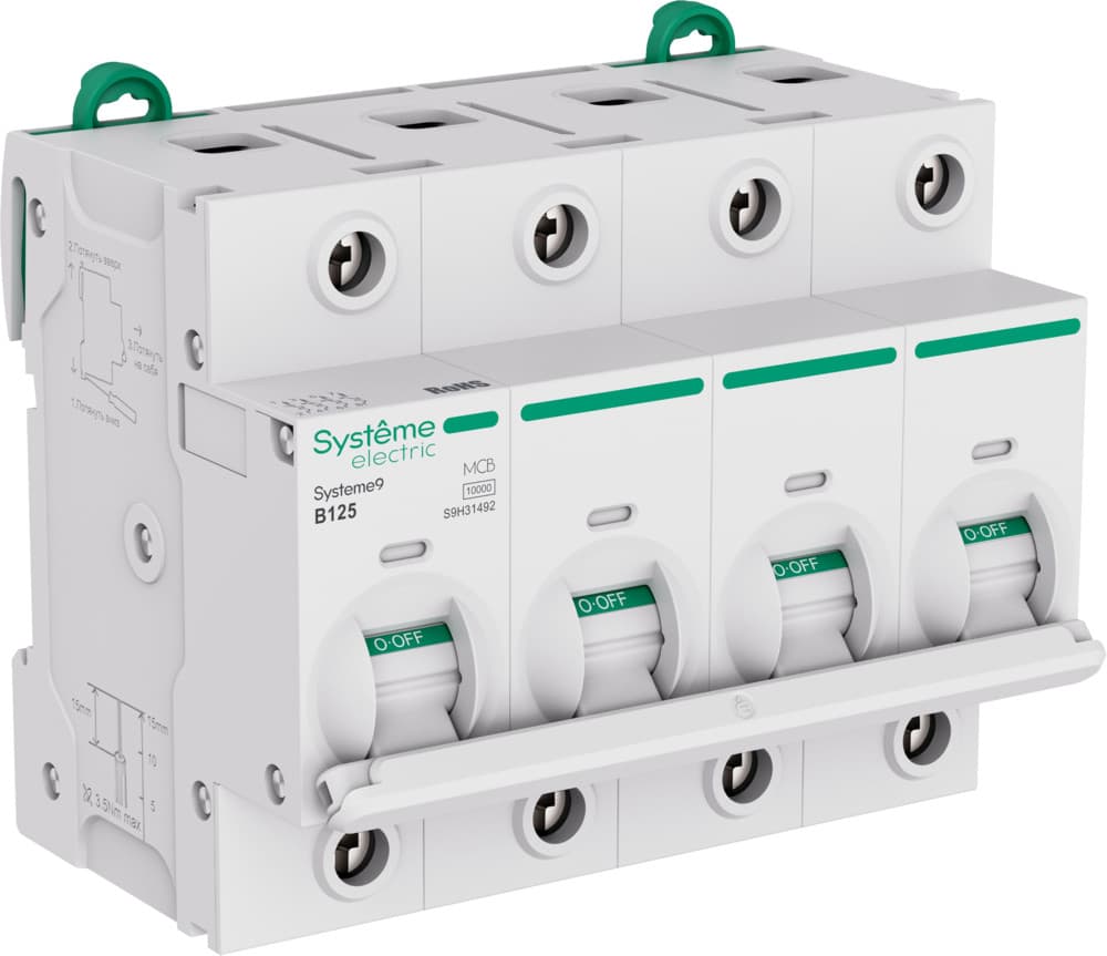 Systeme9 Автоматический выключатель (АВ) 27мм B 125A 4P 10 kA 400В