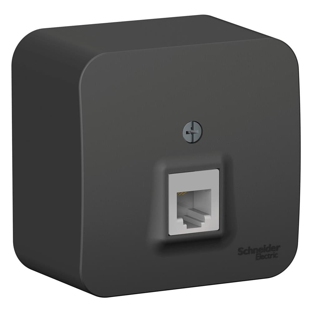 Розетка Schneider Electric BLANCA телефонная RJ11 О/У АНТРАЦИТ